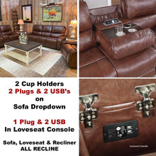 Load image into Gallery viewer, Montana Brown Reclining Sofa Set
